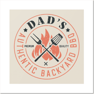 Dads Backyard Premium Quality BBQ | Backyard Pool Party BBQ | Summer | For White Posters and Art